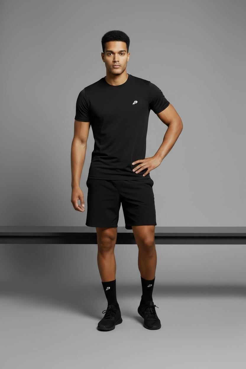 PROLETHIC Hybrid Performance Grip Socks, Schwarz/Weiß – Nahaufnahme Material